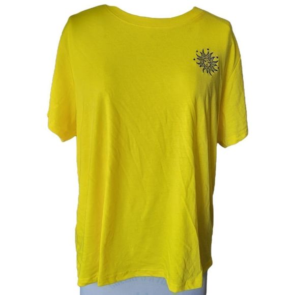 Bright Yellow Tee w/ Embroidered Sun XXL - Picture 1 of 4